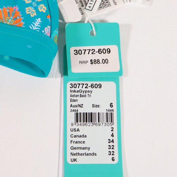 NWT Seafolly Inka Gypsy Action Back Tri Bikini Top - Picture 7 of 15